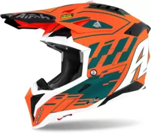 Image of Airoh Aviator 3 Rampage Carbon Motocross Helmet, orange, Size 2XL, orange, Size 2XL