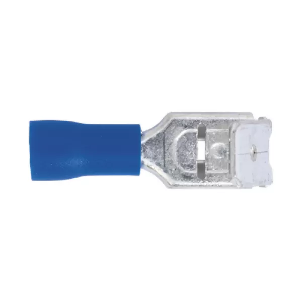 Image of Genuine SEALEY BT17 Piggy-Back Terminal 6.3mm Blue Pack of 100