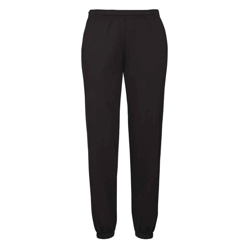 Image of Fruit Of The Loom Fruit of the Loom Men Classic Elasticated Hem Jogging Bottoms in Black Size: X-Small Black XS Male 5063300516638