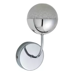 Image of Spa Rhodes LED Single Wall Light 5W Cool White Crackle Effect and Chrome