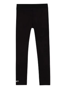 Image of DKNY Girls Logo Waistband Leggings - Black, Size Age: 16 Years, Women