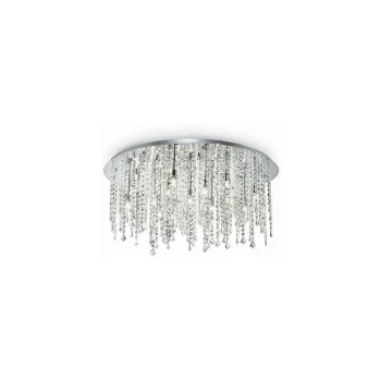 Image of Ideal Lux Royal - 15 Light Large Semi Flush Ceiling Pendant Chrome, G9