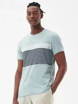 Image of Barbour Braeside Stripe T-Shirt - Blue Size 3XL, Men