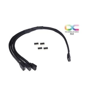 image of Alphacool RGB 4 pin to 3x 4 pin Splitter Cable - 30cm