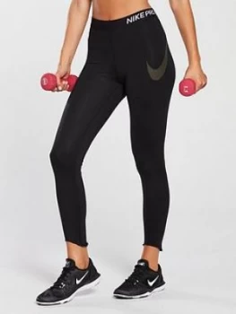 image of Nike Training 78 Metallic Tight Black Size L Women