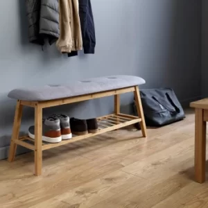 Image of Grey Bamboo Bench Grey and Brown