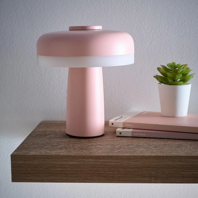 Image of K Living Lyon Pink Rechargeable LED Table Lamp Pink unisex One Size