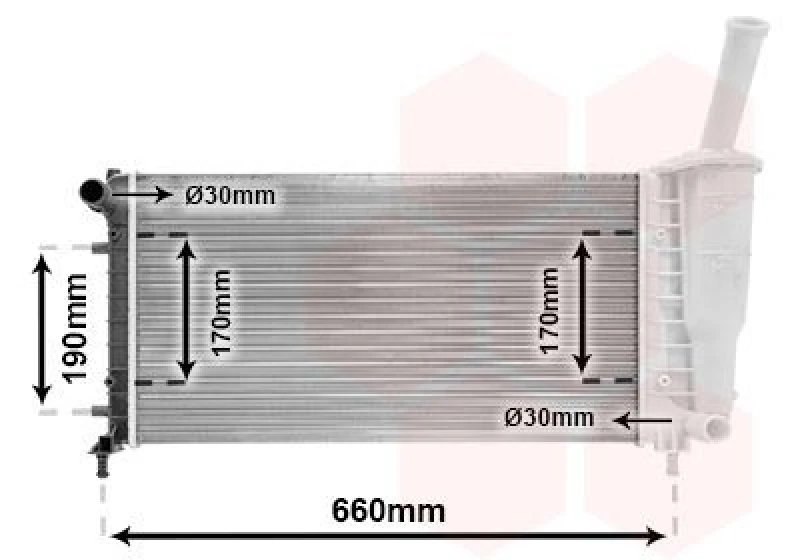 Image of VAN WEZEL Engine radiator VAN WEZEL 17002290