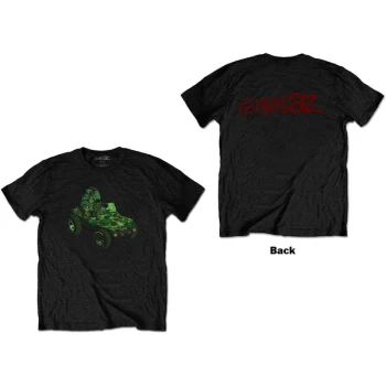 Image of Gorillaz - Group Green Geep Unisex Large T-Shirt - Black