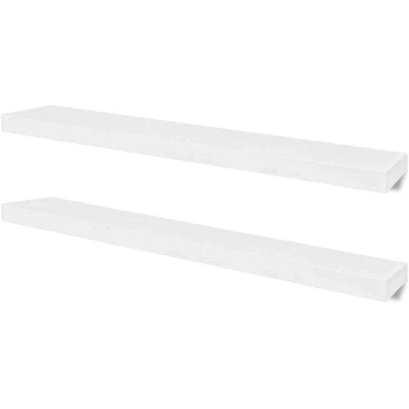 Image of VIDAXL 2 White mdf Floating Wall Display Shelves Book/DVD Storage Vidaxl 8718475938576