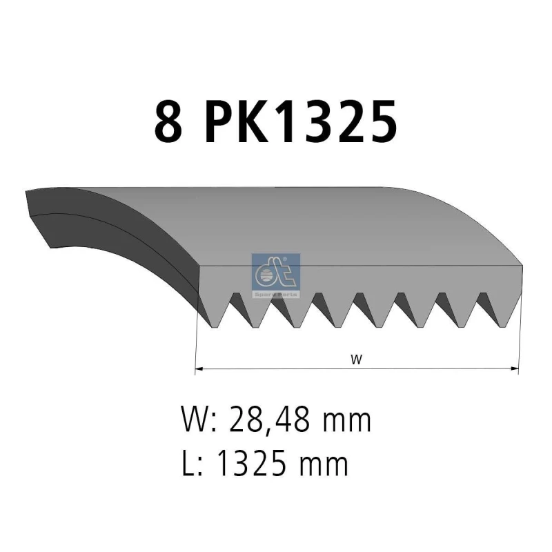 Image of DT Spare Parts 3.34308 V-ribbed belt EPDM (ethylene propylene diene Monomer (M-class) rubber) V-Ribbed Belts (305)