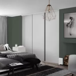 Image of Spacepro Classic 3 Door Sliding Wardrobe Kit Dove 2672 x 2260mm in Grey Steel/MFC