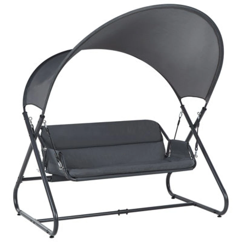Image of Beliani Patio Swing Solagna Metal Dark Grey