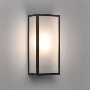 Image of 1 Light Outdoor Wall Lantern Bronze Plated IP44 with Frosted Glass, E27