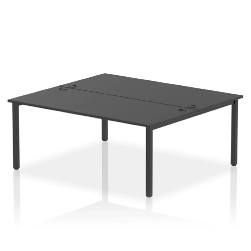 Image of Impulse Impulse Bench B2B 2 Person 1800 Black Frame Office Bench Desk Black IMB2P18BLKB