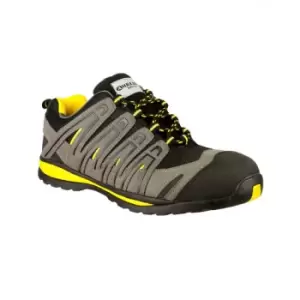 image of FS42C Safety Trainer / Mens Shoes (11 uk) (Black/Grey/Yellow) - Black/Grey/Yellow - Amblers Safety