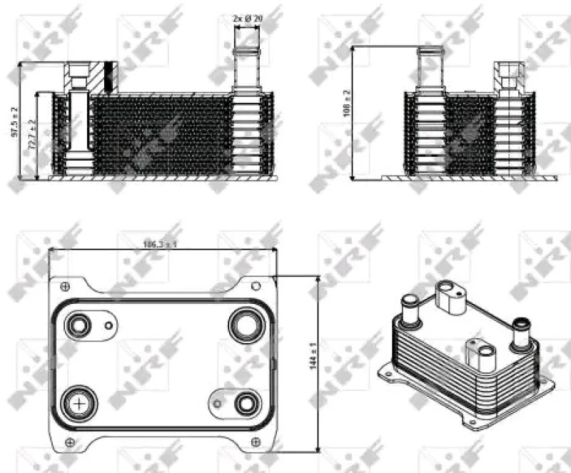 Image of NRF 31362 Oil Cooler Aluminium Oil Cooler,engine oil (469)