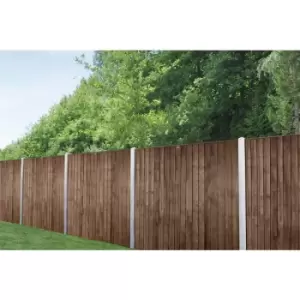 Image of Forest Garden Pressure Treated Brown Closeboard Fence Panel 6' x 5'6" (5 Pack) Timber