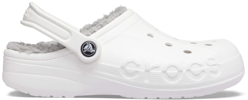 Image of Crocs Unisex Baya Lined Clogs White / Light Grey W5/M4
