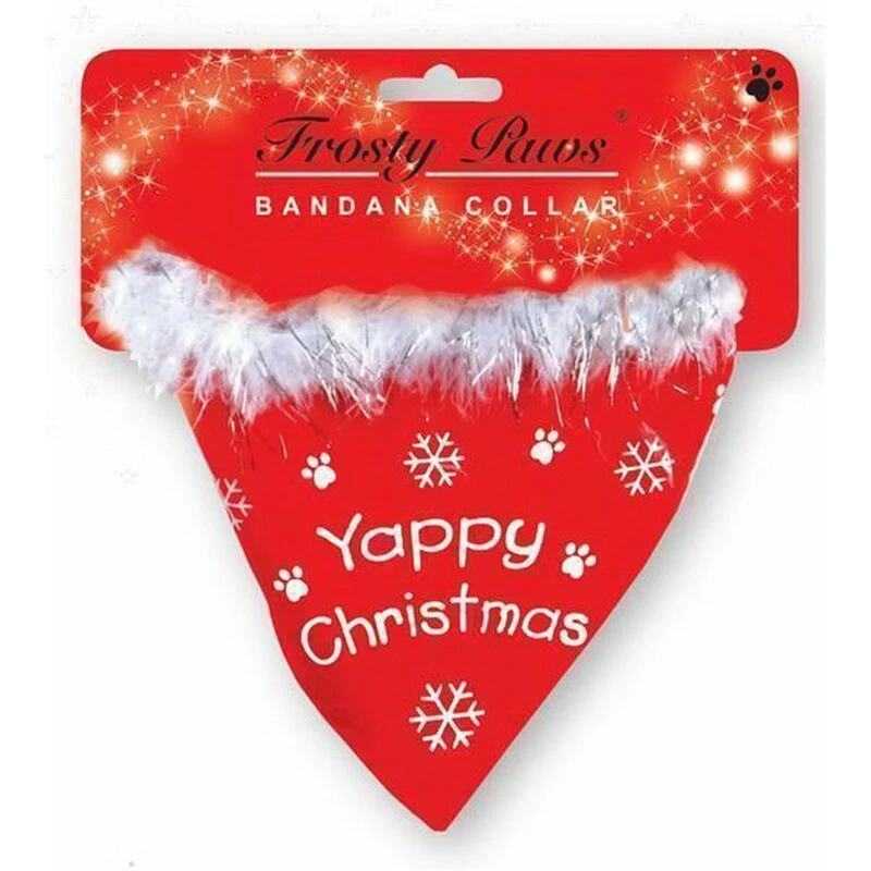 Image of Shatchi 3755-COLLAR-DOG-BANDANA-3PCS 3 X Cute Bandana Collar Yappy Christmas Xmas Dogs Gift Presents Outfil Costume Red