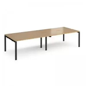 Image of Adapt double back to back desks 2800mm x 1200mm - Black frame and oak