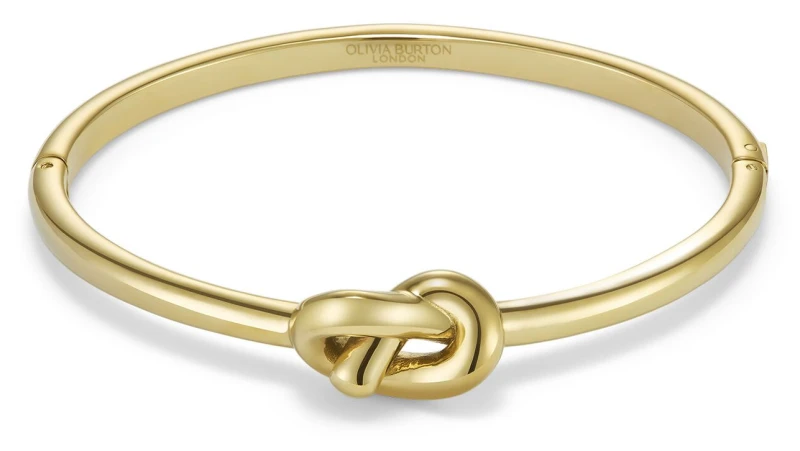 Image of Olivia Burton Stainless Steel Lovers Knot Hinged Bangle
