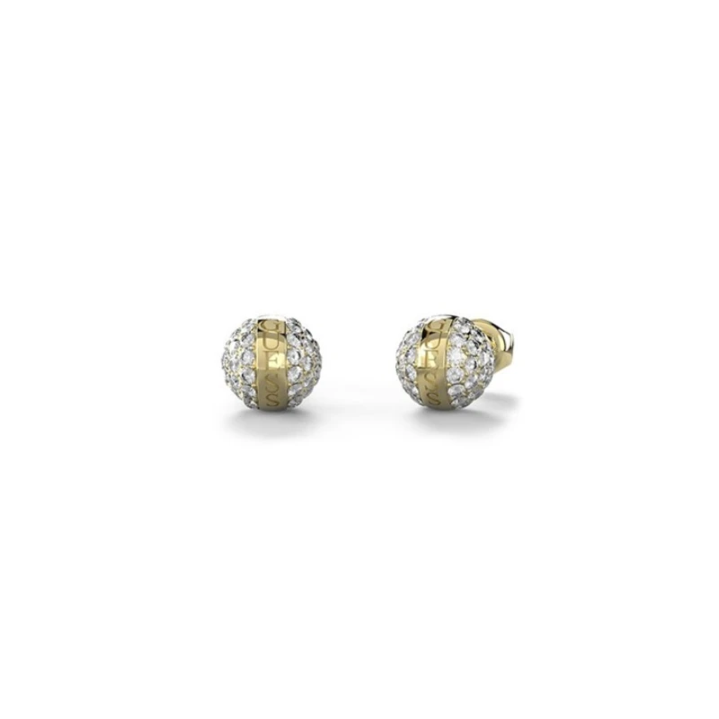 Image of GUESS JUBE04459JWYGT/U Gold Tone Crystal Ball Earrings - J42249
