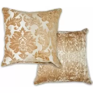 Image of Emma Barclay Damask Chenille Jacquard Cushion Cover, Coffee, 43 x 43 Cm