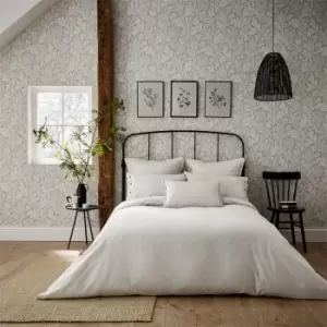 image of Morris and Co Pure Linen Cotton Duvet Cover White - Grey