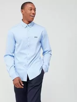 Image of BOSS Biado Oxford Shirt - Bright Blue, Bright Blue, Size 4XL, Men