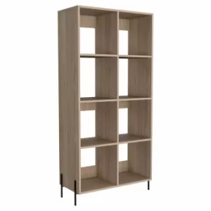 image of Harvard Wide Bookcase with Metal Legs, Oak