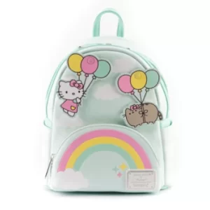 Image of Loungefly Pusheen X Hello Kitty Balloons And Rainbow Mini Backpack