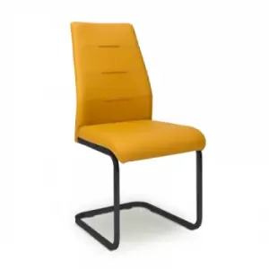 Image of Cordoba Leather Effect Yellow Dining Chair