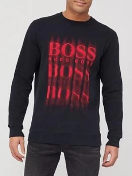 Image of Hugo Boss Blurred Logo Sweatshirt Black Size 2XL Men