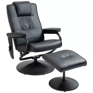 image of HOMCOM Massage Recliner Chair Cushioned Ottoman 10 Point Vibration Black