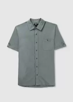 image of Paige Mens Brayden SS Shirt w/ Roll Tab In Blue Shell