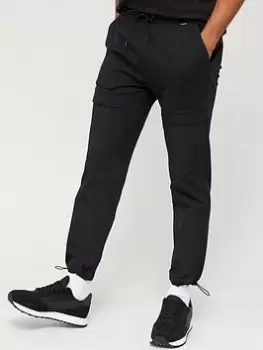 Image of Calvin Klein Comfort Knit Mix Media Joggers - Black, Size L, Men