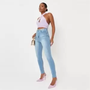 image of Missguided Sinner high waisted Jean - Blue