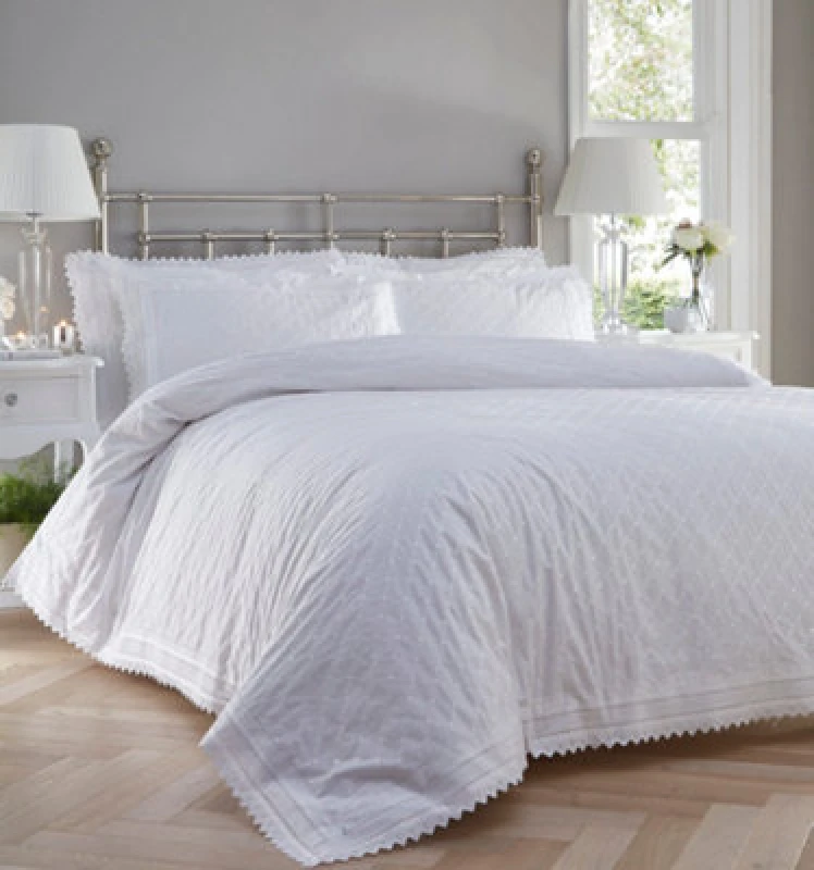 Image of Portfolio Home Balmoral White King Duvet Cover And Pillowcases