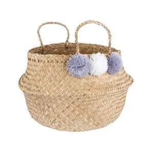 Image of Sass & Belle Grey Pom Pom Basket