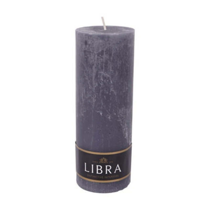 Image of Buttercup Farm Dark Pewter Rustica Pillar Candle - Paraffin Wax - L7 X W7 X H19cm - Grey