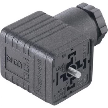 Image of Hirschmann 931 965-100-1 GDM 2009 Right-angle Connector Black Number of pins:2 + PE