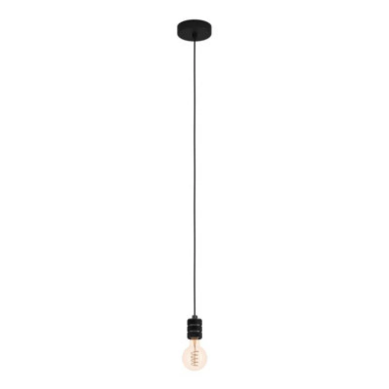 Image of Eglo Single Pendant Light E27 Black Yorth (21)