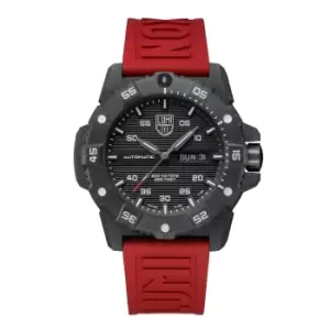 image of Luminox Master Carbon Seal 3860 Series Automatic Black Dial Red Rubber Strap Mens Watch XS.3875