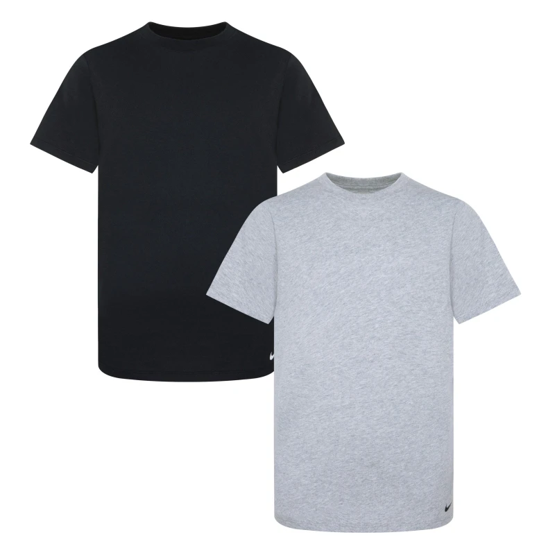 Image of Nike 2Pk Crew Under Shirt Junior Boys - Grey Grey 9 - 10 Years