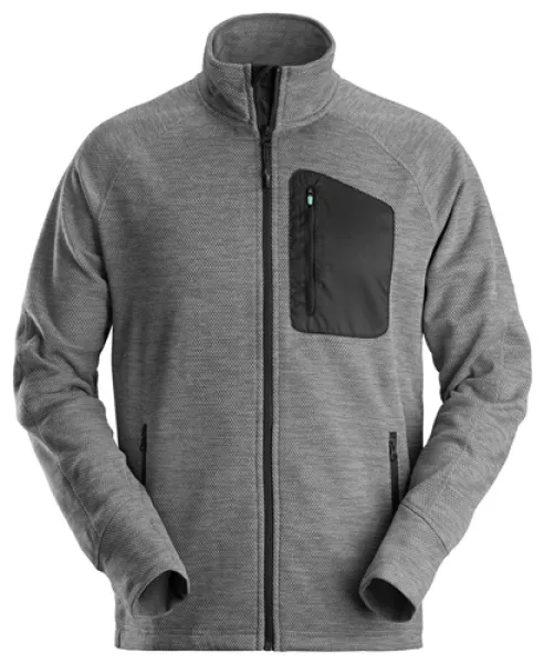 image of Snickers FlexiWork Fleece Jacket - Grey/Black - L