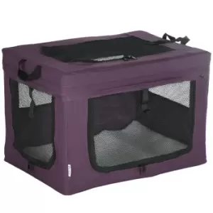 Image of PawHut 60cm Foldable Pet Carrier w/ Cushion for Miniature Dogs - Purple