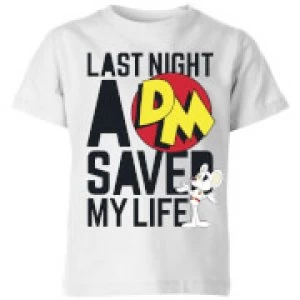 image of Danger Mouse Last Night A DM Saved My Life Kids T-Shirt - White - 11-12 Years