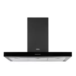 image of Belling 444410346 110cm Flat Cookcentre Chimney Hood in Black