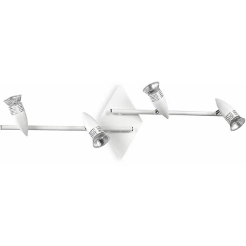 image of Ideal Lux Lighting - Ideal Lux Alfa - 4 Light Indoor Adjustable Wall Spotlight White, GU10